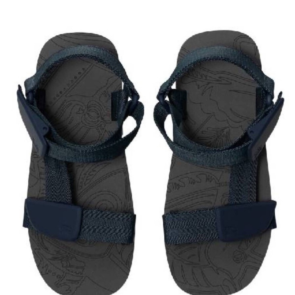 Burberry Navy and Black Strap Sandals